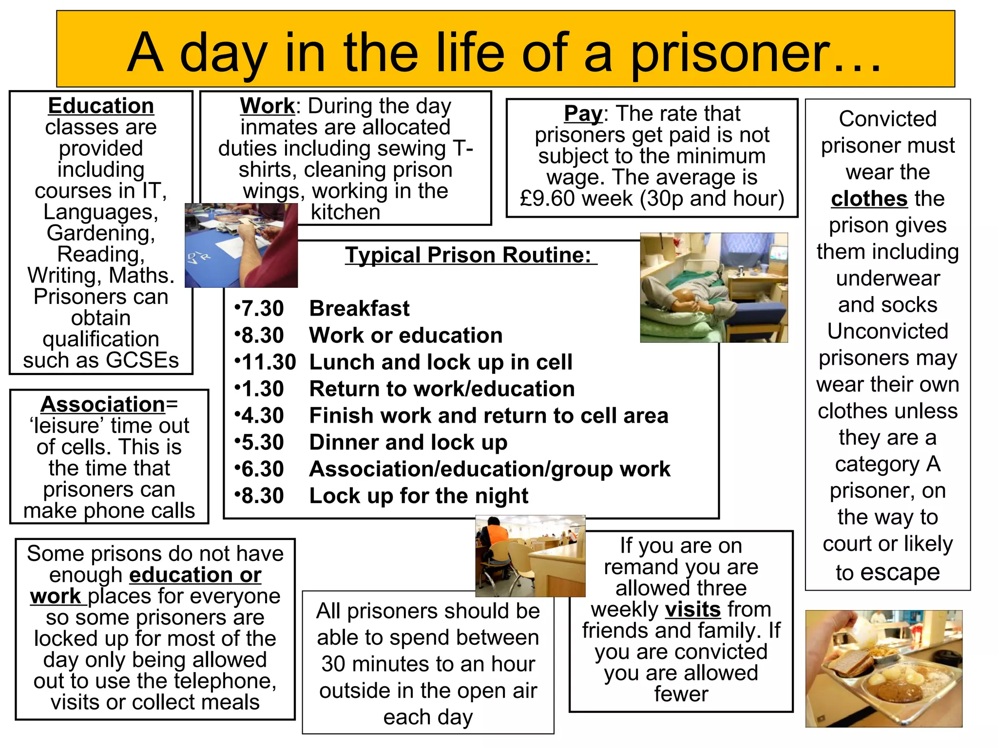 The day in the life of a prisoner | PPT