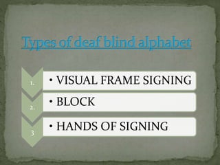 Block alphabet - Deafblind Information