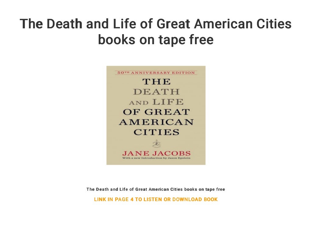 The Death and Life of Great American Cities books on tape free