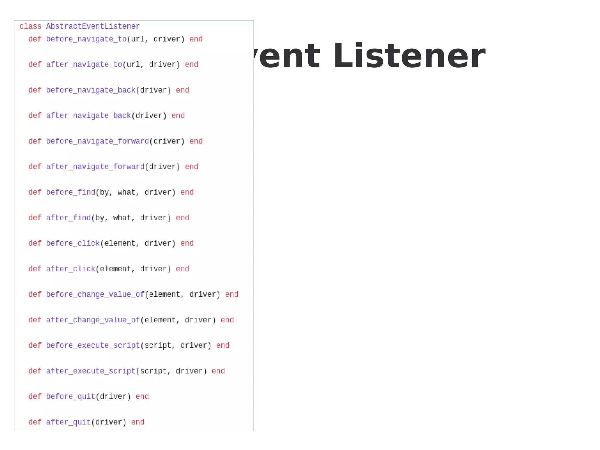 Abstract Event Listener
 