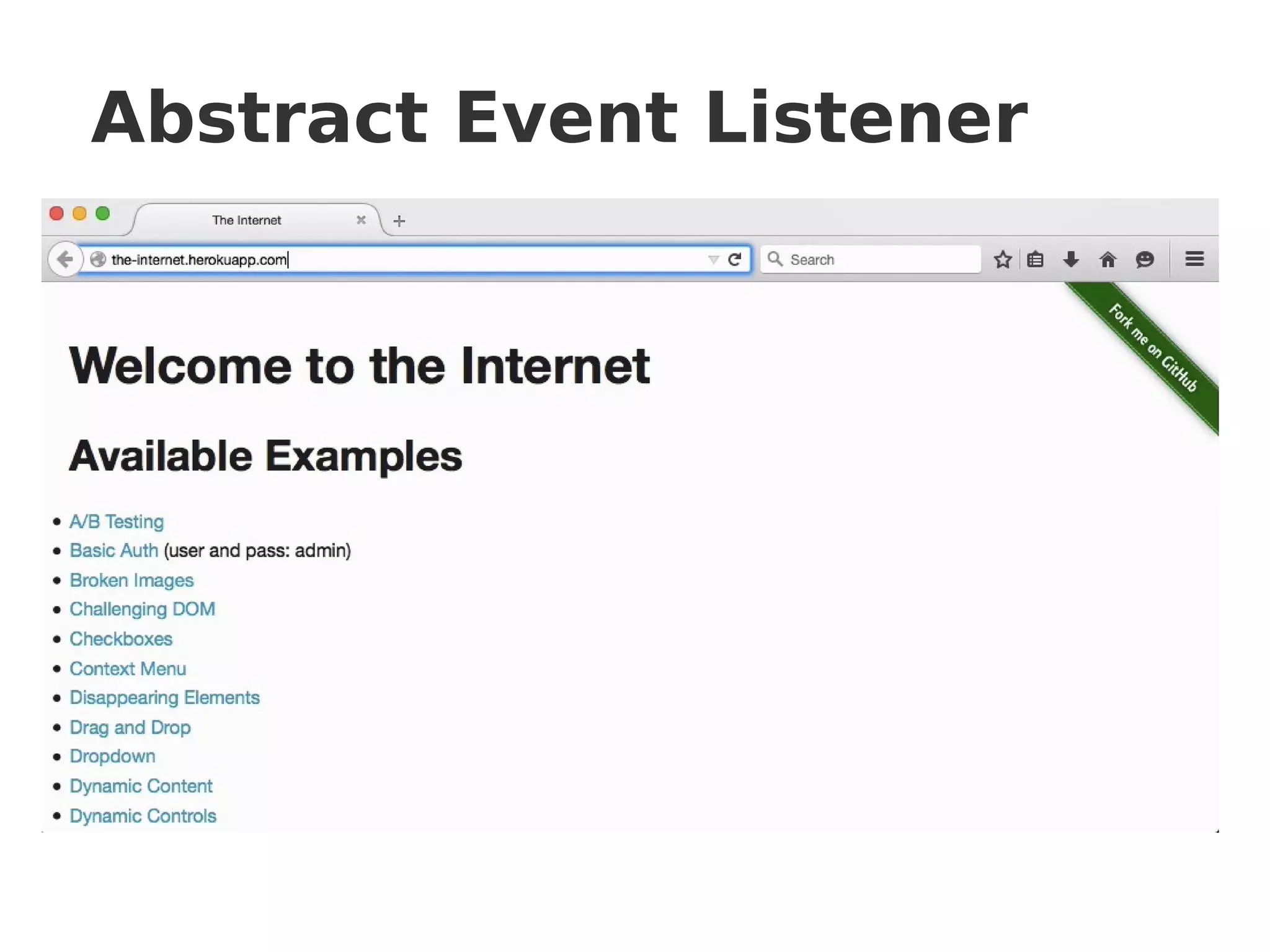 Abstract Event Listener
 