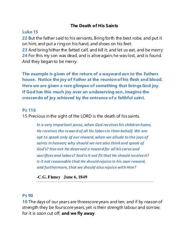 The death of his saints