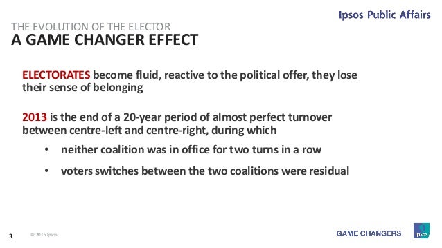 36 © 2015 Ipsos.
A GAME CHANGER EFFECT
MOVIMENTO 5 STELLE
in 2013 we experienced a political earthquake or, a tsunami
4
 