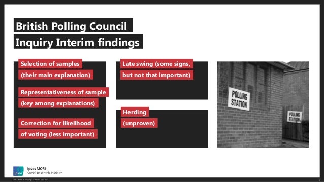 9The Death of Polling? Version 1 Public
British Polling Council
Selection of samples
(their main explanation)
Representati...
