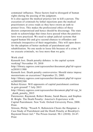 The death PenaltyThe death penalty (Also known as capital punish.docx