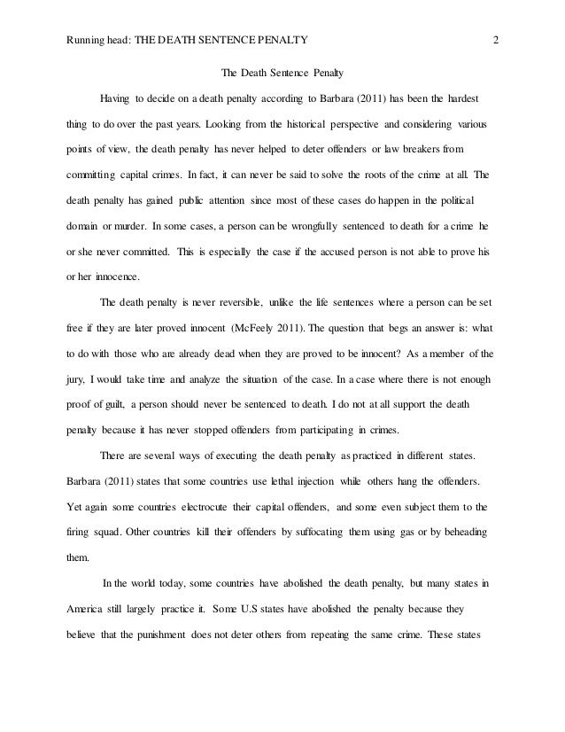 the death sentence penalty essay essays about the death penalty
