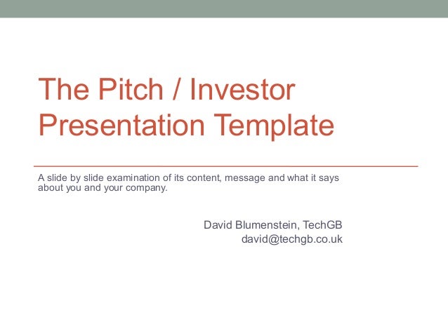 pitch investor deck template for start ups