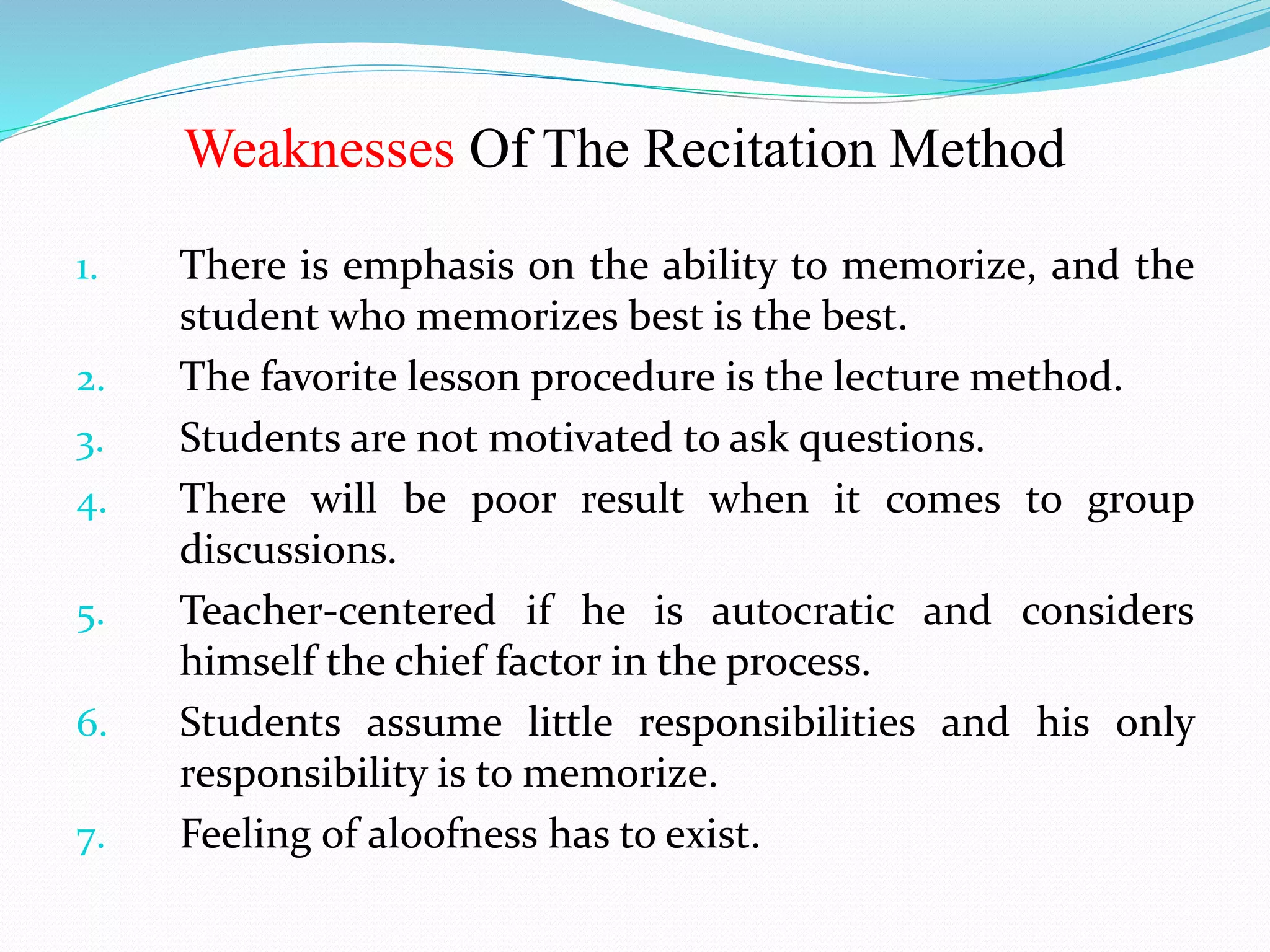 The deductive, inductive and recitation method of teaching | PPTX