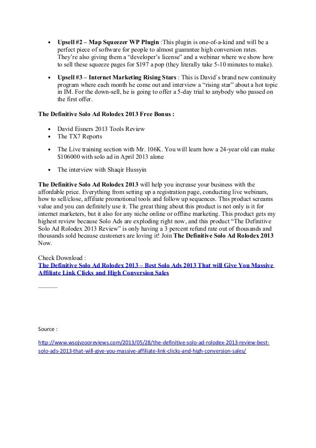 The Definitive Solo Ad Rolodex 13 Best Solo Ads 13 That Will Gi