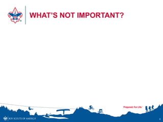 WHAT’S NOT IMPORTANT?




                        8
 