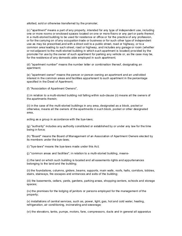 Apartment Building Ownership the delhi apartment ownership act, 1986 Apartment Building Ownership the delhi apartment ownership act, 1986