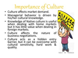 Cultural dimension & Business environment of USA