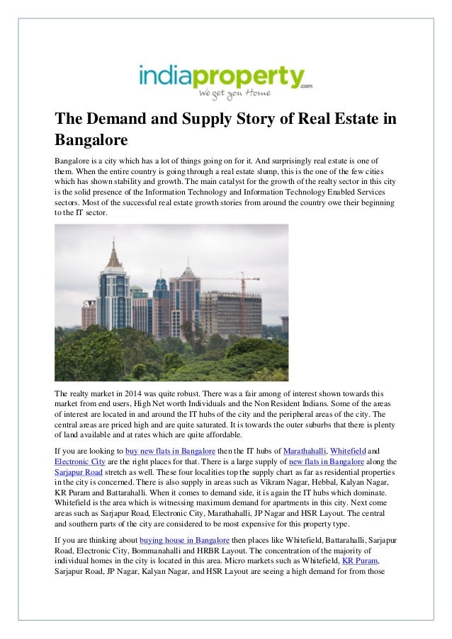 The Demand and Supply Story of Real Estate in Bangalore