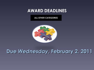 Due  Wednesday , February 2, 2011 