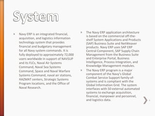 The Department of the Navy Financial management (ERP)