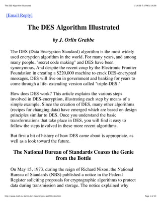 The des algorithm illustrated | PDF