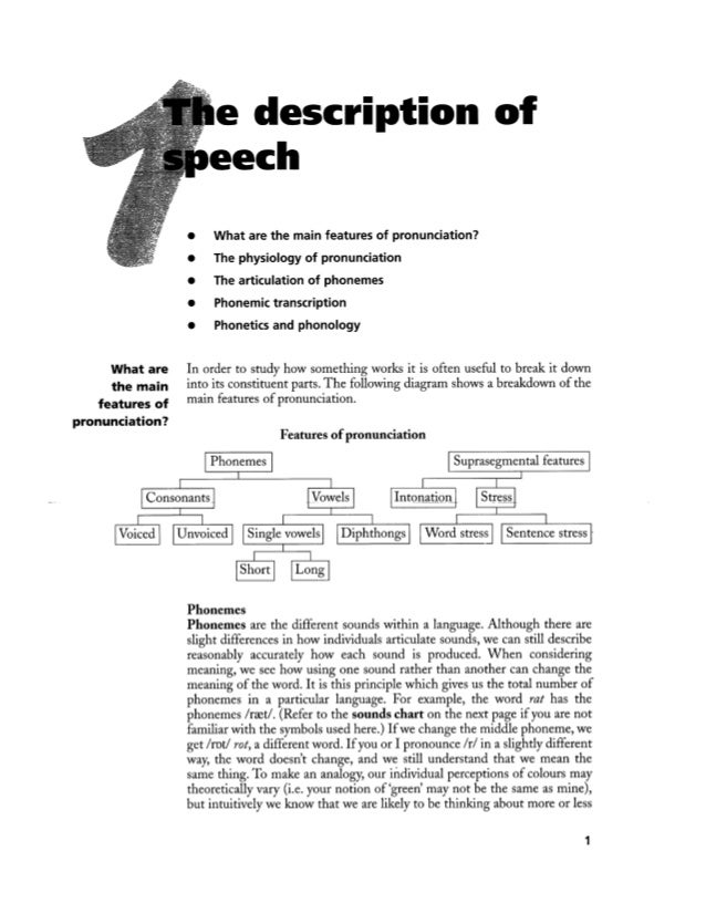 The description of the speech