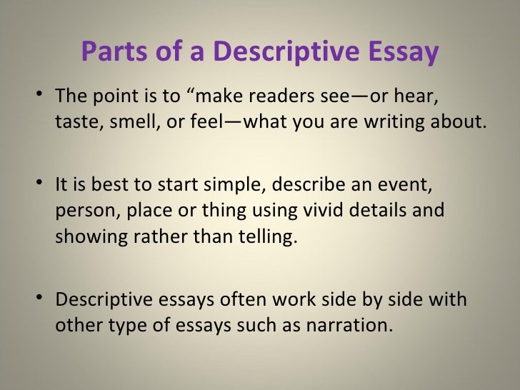 what are the components of a descriptive essay