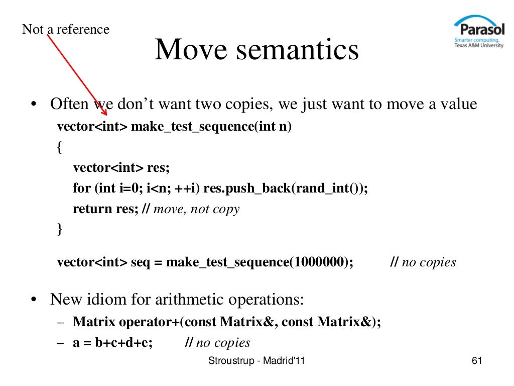 Not a reference Move semantics