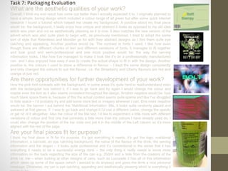 What are the aesthetic qualities of your work?
Overall, I think my end result has come out better than I actually expected it to, I originally planned to
have a simple, boring design which included a colour range of all green but after some quick internet
research I found a tutorial which helped me create my background. A positive about my final piece
would be: the background, I really enjoy how unique and abstract it looks as opposed to my old idea
which was plain and not as aesthetically pleasing as it is now, it also matches the new version of the
advert which was also quite plain to begin with, as previously mentioned, I tried to adopt the same
sort of style that Relentless and Monster go for with their abstract designs as I find them quite eye
catching and appealing. Another positive would be: The contrast in fonts I used, I like how even
though there are different chunks of text and different variations of fonts, it manages to fit together
and look good and semi-professional and one more positive would be: the way the serving
information looks, I like how I’ve managed to make it look like it’s on a professionally manufactured
can and I also enjoyed how easy it was to create the actual shape to fit in with the design. Another
positive is, the colours I used to show a difference in flavour – I kept the same design consistently
and only changed the colours to suit the flavour, i.e. the Strawberry and Cherry flavours are red and
orange or just red.
Are there opportunities for further development of your work?
How the pink font contrasts with the background, in some areas it’s quite hard to read/understand even
with the rectangular box behind it, if I was to go back and try again I would change the colour and
maybe even the font as it also seems consistent throughout the design. Another negative would be: how
much blank space there is, because of this the actual content seems quite sparse and like I’ve struggled
to hide space – I’d probably try and add some more text or imagery wherever I can. One more negative
would be: the banner I put behind the ‘Nutritional Information’ title, it looks quite randomly placed and
awkward at first glance, If I was to go back and change it I’d use a different colour, change the opacity
or get rid of it altogether. Also the colour of the title text, I’d like to experiment a little more with different
variations of colour and find one that contrasts a little more than the colours I have already used do, I
could also change the position of the bar code and put it in the middle of the Left column so it’s more
aligned with the rest of the page.
Are your final pieces fit for purpose?
I think my final piece is fit for it’s purpose, it’s got everything it needs, it’s got the logo, nutritional
information, a barcode, an eye catching background, the name of the flavour of the drink, the serving
information and the slogan – it looks quite professional and it’s conventional in the sense that it has
everything it needs to be a successful energy drink – the only thing it really needs is some more
information on the back regarding the size of the can e.g. 250ml and a note from the creators of the
drink i.e. me – when looking at other designs of cans, such as Lucozade it has all of this information
which takes up some of the space (which I wanted to do anyway) and gives the drink a nice personal
message. Otherwise, my can is eye catching, appealing and aesthetically pleasing which is everything it
Task 7: Packaging Evaluation
 