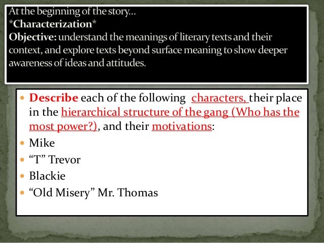 the motivations for gang actions in the destructors by graham greene The destructors by graham greene summary in the short story, the destructors, loses his position when trevor develops a superior plan for the gang's activities connections that must be made in order to understand the author's motives. the motivations for gang actions in the destructors by graham greene The destructors by graham greene summary in the short story, the destructors, loses his position when trevor develops a superior plan for the gang's activities connections that must be made in order to understand the author's motives.