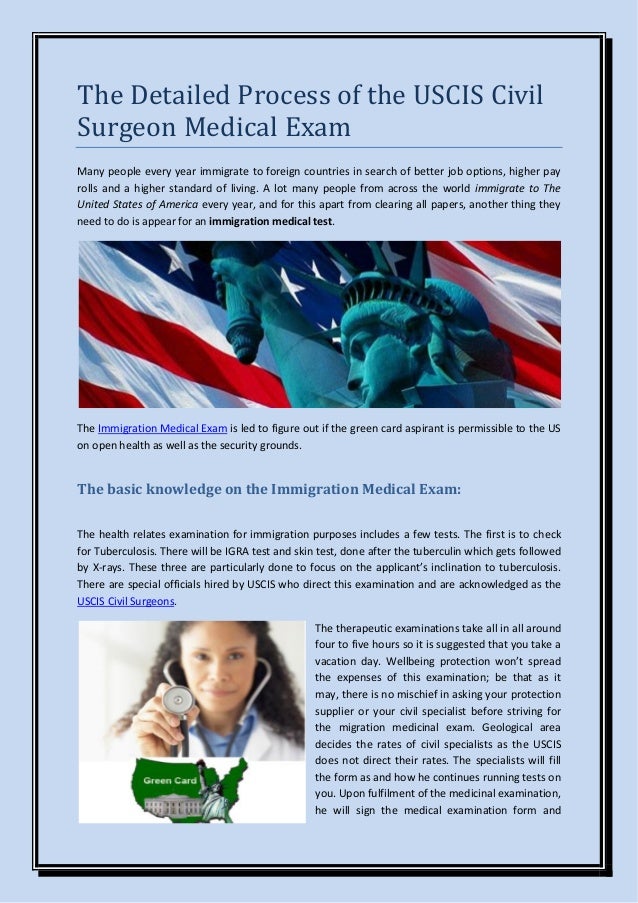 USCIS Civil Surgeon Medical Exam