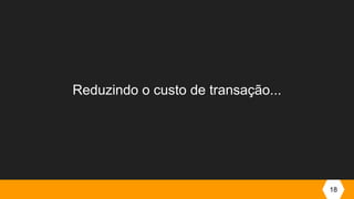 18
Reduzindo o custo de transação...
 