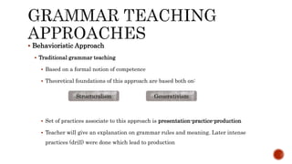 The Development of Learning and Teaching Grammar | PPTX