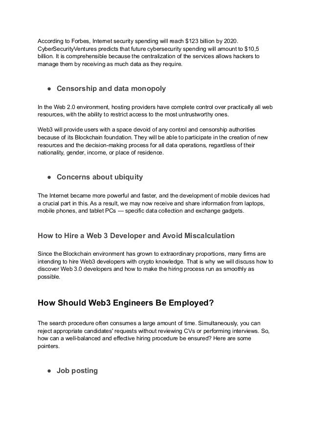 The Development Of Web 3 | PDF