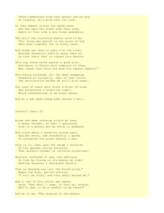Dante Divine Comedy Inferno Summary