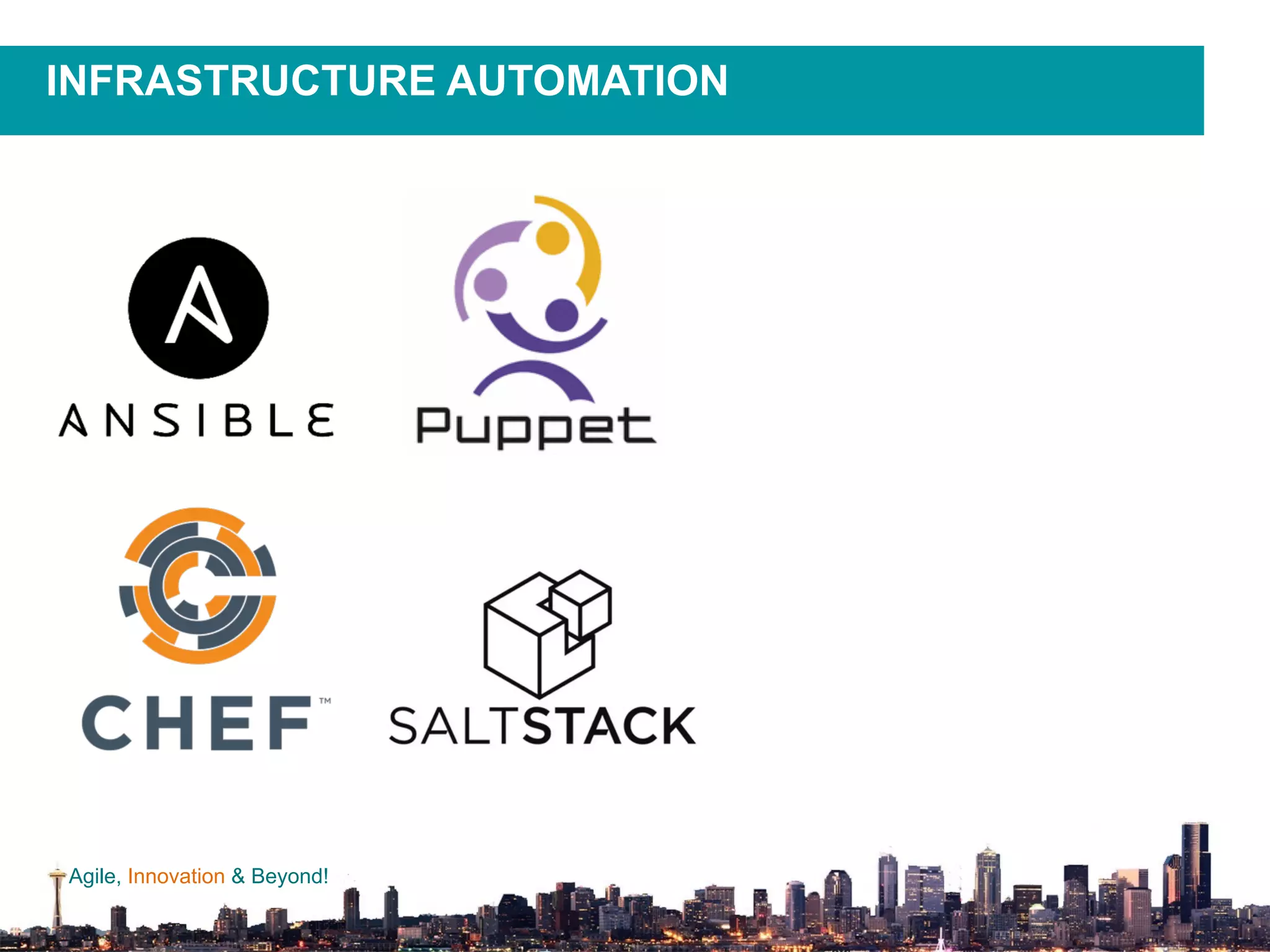 Agile, Innovation & Beyond!
INFRASTRUCTURE AUTOMATION
 