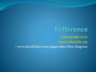 www.google.co.in
www.wikipedia.org
www.lucidchart.com/pages/data-flow-diagram
 