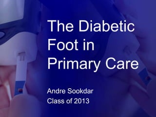 The Diabetic
Foot in
Primary Care
Andre Sookdar
Class of 2013
 