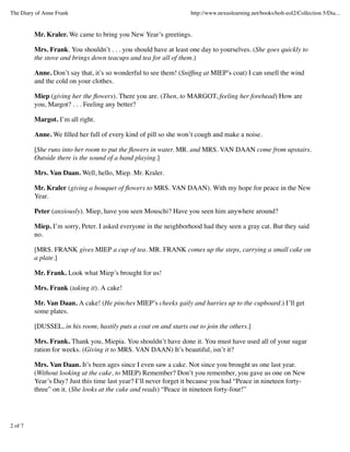 The diary of anne frank act 2 scene 1 5 | PDF