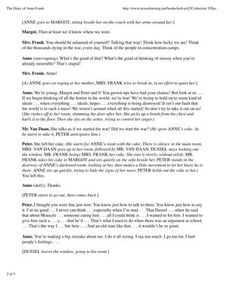 The diary of anne frank act 2 scene 1 5 | PDF
