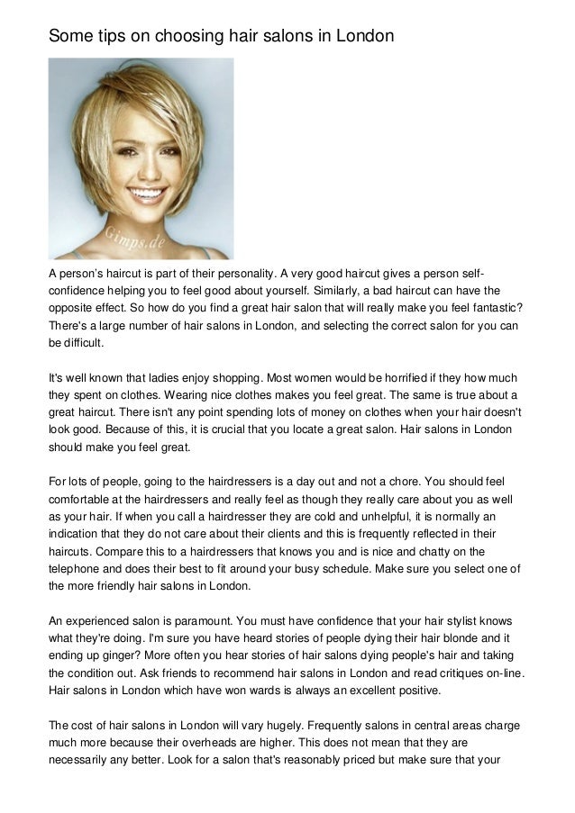 Some Tips On Choosing Hair Salons In London