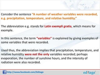 The difference between e.g., i.e., and namely | PPTX