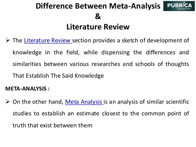 difference between meta analysis and a literature review