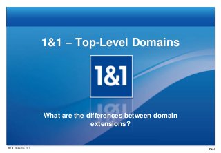 1&1 – Top-Level Domains

What are the differences between domain
extensions?

® 1&1 Internet Inc. 2013

Page 1

 