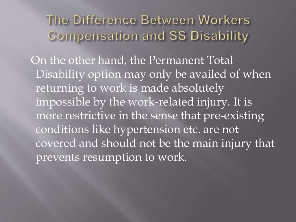 The Difference Between Workers Compensation and SS Disability