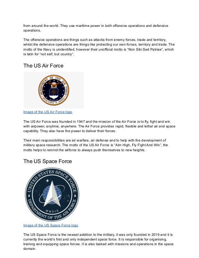 The Different Branches Of The US Military