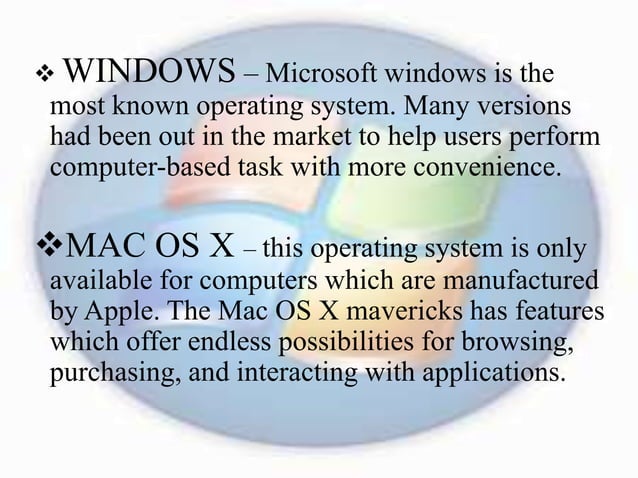 The different operating system | PPTX | Operating Systems | Computer ...