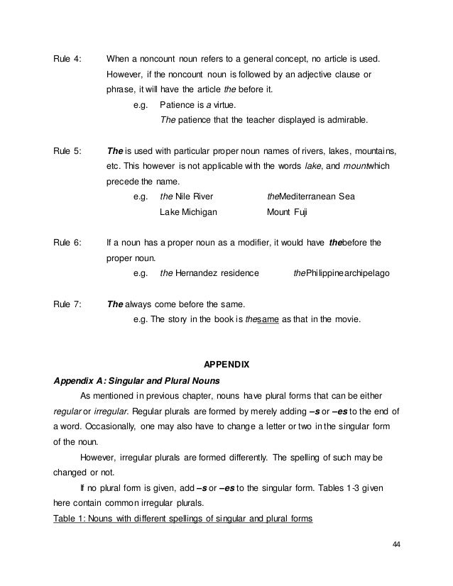The different parts of speech complete