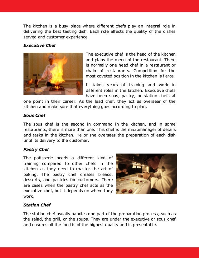 The Different Roles of Chefs in the Kitchen