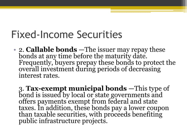 The Different Types of Fixed-Income Securities | PPT