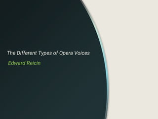 The Different Types of Opera Voices
Edward Reicin
 