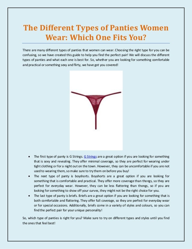 The Different Types of Panties Women Wear Which One Fits You?