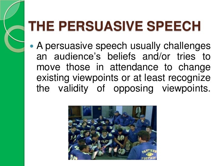 different types of persuasive speeches