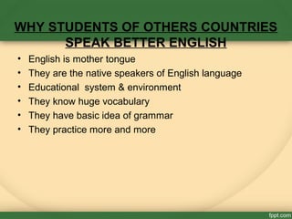 The difficulties that students face to speak English | PPT