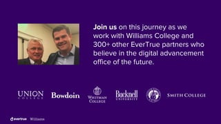 Join us on this journey as we
work with Williams College and
300+ other EverTrue partners who
believe in the digital advan...